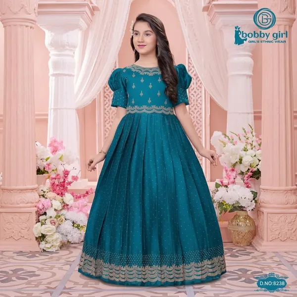 Teal_Star_Georgette_Embellished_Ethnic_Gown_For_Girls