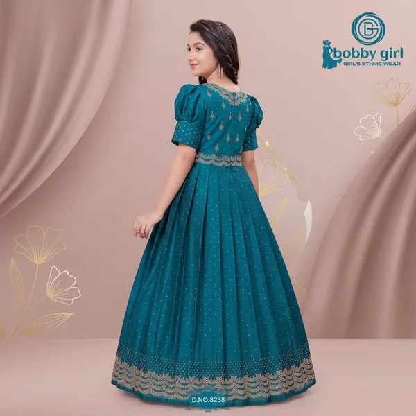 Teal_Star_Georgette_Embellished_Ethnic_Gown_For_Girls