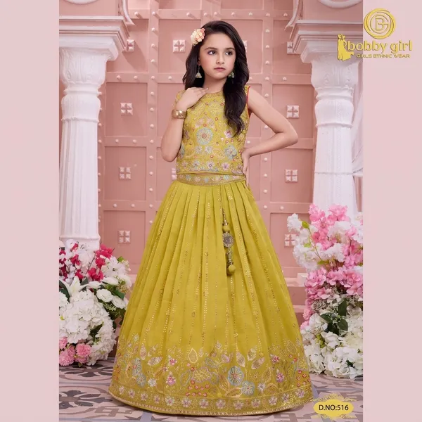 Yellow_Star_Georgette_Embroidered_Lehenga_Choli_For_Girls