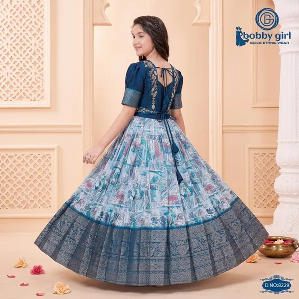 Blue_Star_Georgette_Printed_Lehenga_Choli_Set_For_Girls