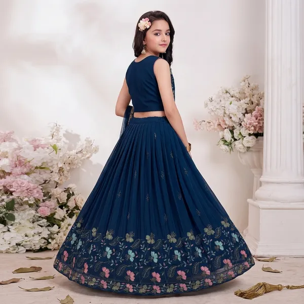 Navy_Blue_Star_Georgette_Floral_Embroidered_Lehenga_Choli_For_Girls