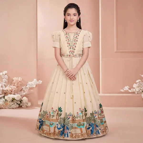 Cream_Star_Georgette_Floral_Embroidered_Anarkali_Gown_For_Girls