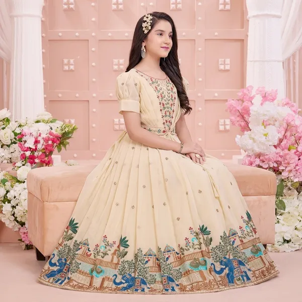 Cream_Star_Georgette_Floral_Embroidered_Anarkali_Gown_For_Girls