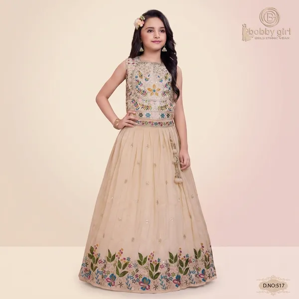 Beige_Star_Georgette_Floral_Embroidered_Lehenga_Choli_For_Girls