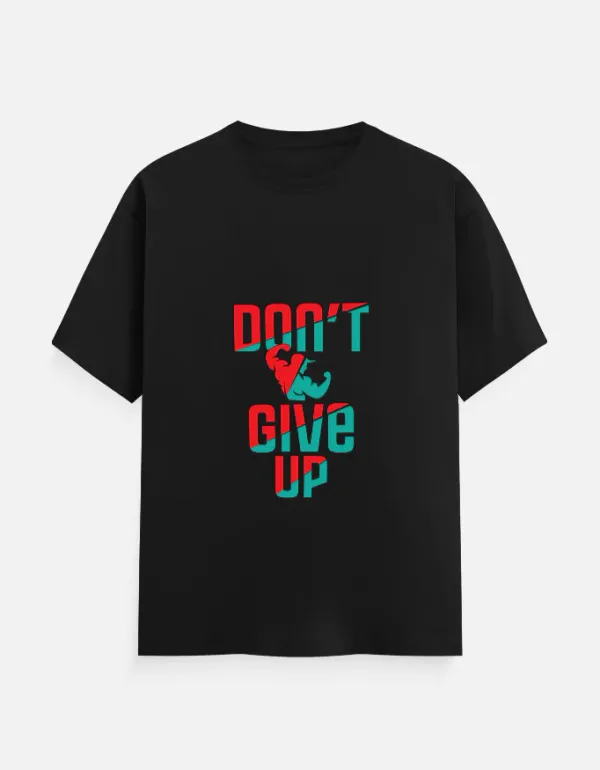 Black_Cotton_Dont_Give_Up_Gym_T-Shirt