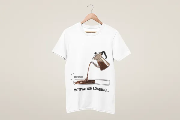 White_Cotton_Motivation_Loading_|_Coffee_Lovers_Oversized_T-Shirt