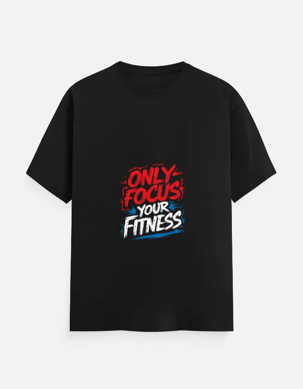 Black_Cotton_Only_Focus_Your_Fitness_Gym_T-Shirt_|_No_Excuses_Workout