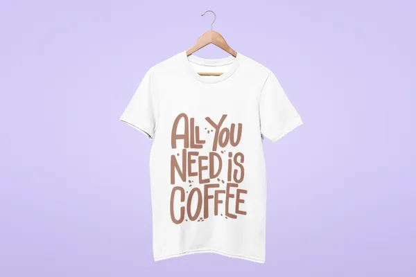 White_Cotton_All_You_Need_Is_Coffee_|_Oversized_Unisex_T-Shirt