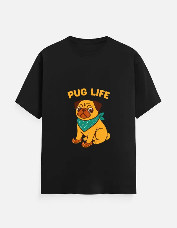Black_Cotton_Pug_Life_T-Shirt_|_Funny_Dog_Lover
