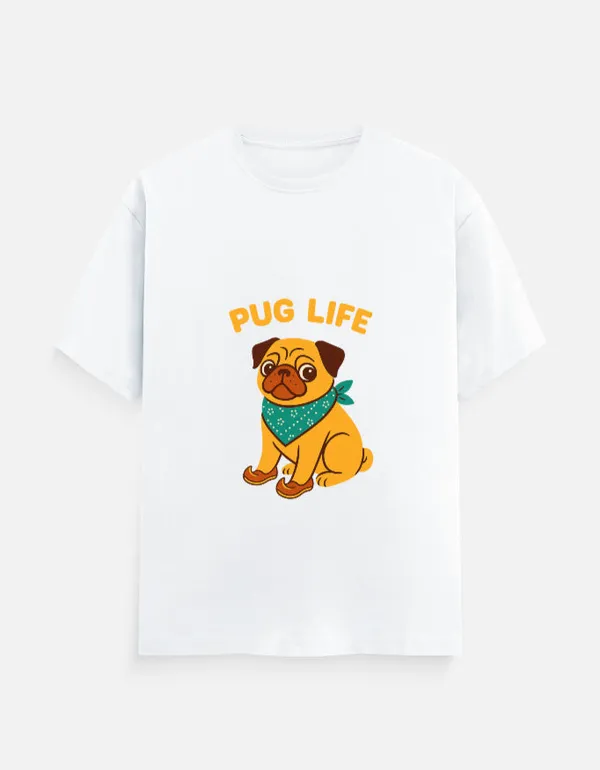 White_Cotton_Pug_Life_T-Shirt_|_Funny_Dog_Lover
