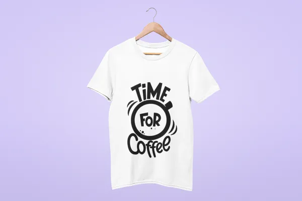 White_Cotton_Time_for_Coffee_T-Shirt
