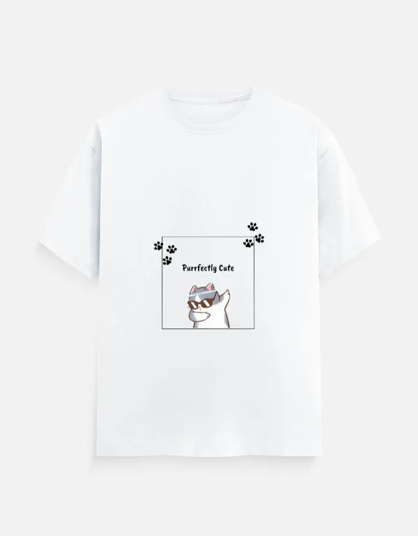 White_Cotton_Purrfectaly_Cafe_T-Shirt