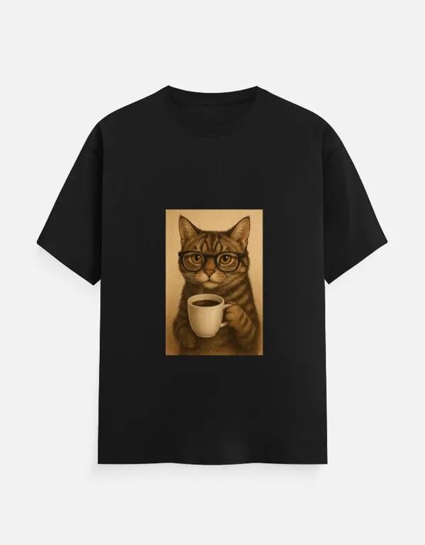 Black_Cotton_Cat_Lover_T-Shirt_|_Soft_Comfort