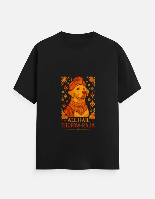 Black_Cotton_All_Hail_the_Paw_Raja_T-Shirt_|_Royal_Vibes_for_Dog_Lovers
