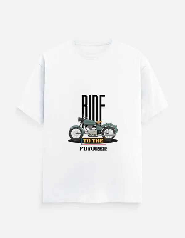 White_Cotton_Bike_T-Shirts_|_Oversized_Graphic_Tees_for_Futuristic_Riders