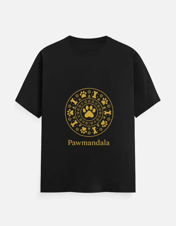 Black_Cotton_Pawmandala_T-Shirt_|_Mandala_Art_for_Dog_Lovers