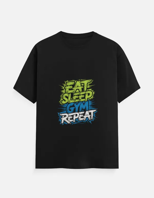 Black_Cotton_Eat._Sleep._Gym._Repeat._T-Shirt_|_Lift._Grind._Conquer.
