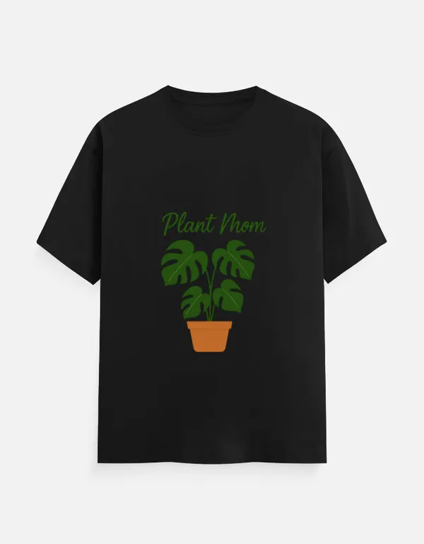 Black_Cotton_Plant_Mom_T-Shirt_|_For_Every_Green_Soul