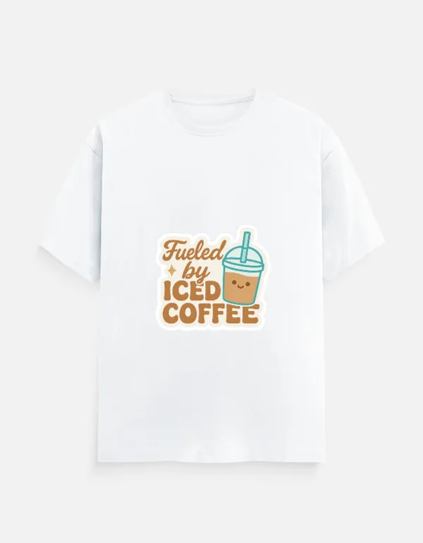 White_Cotton_Fueled_by_Iced_Coffee_|_Oversized_Unisex_T-Shirt