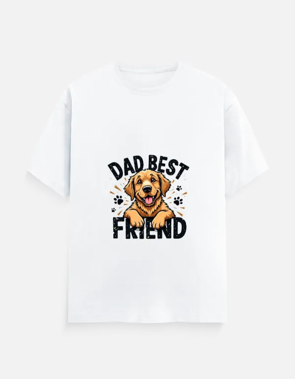 White_Cotton_Dad_Best_Dog_T-Shirt