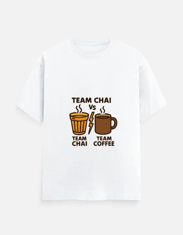 White_Cotton_Team_Chai_vs_Team_Coffee_T-Shirt_|_Caffeine_Lovers_Edition