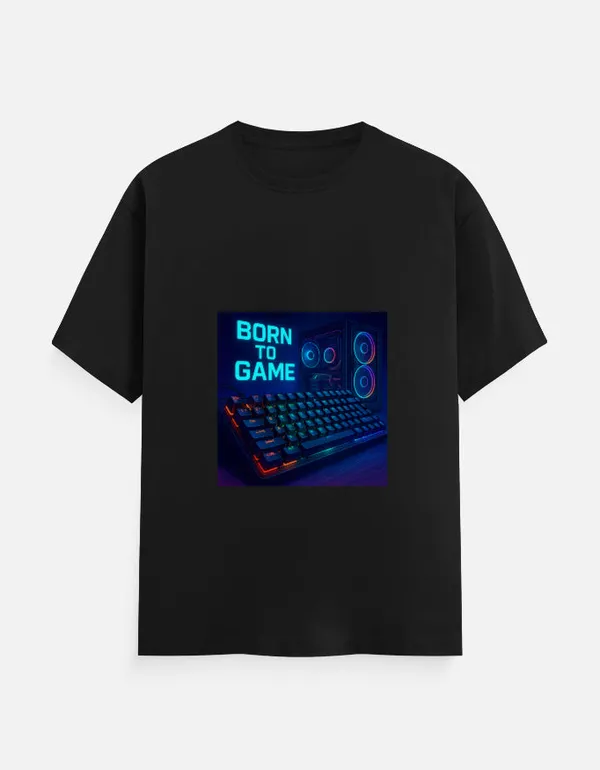 Black_Cotton_Born_to_Game_T-Shirt_|_Level_Up_Your_Style