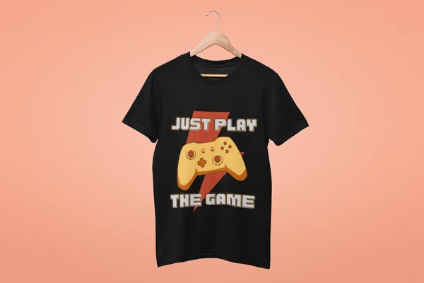 Black_Cotton_Just_Play_the_Game_T-Shirt_|_Made_for_True_Gamers