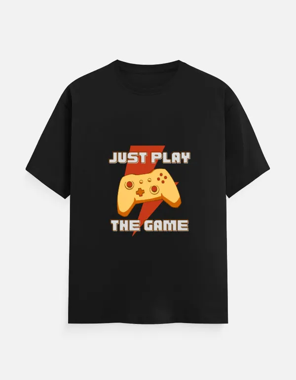 Black_Cotton_Just_Play_the_Game_T-Shirt_|_Made_for_True_Gamers