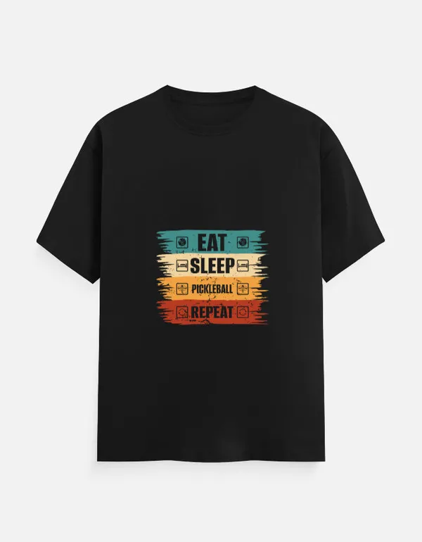 Black_Cotton_Eat,_Sleep,_Pickleball,_Repeat_T-Shirt