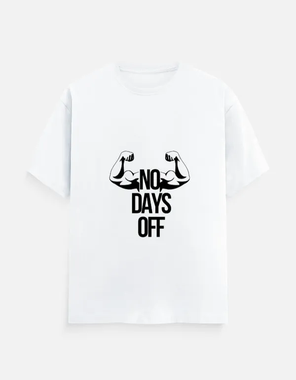 White_Cotton_No_Days_Off_Gym_T-Shirt