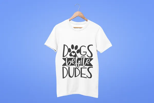 White_Cotton_Dog_Before_Dudes_T-Shirt