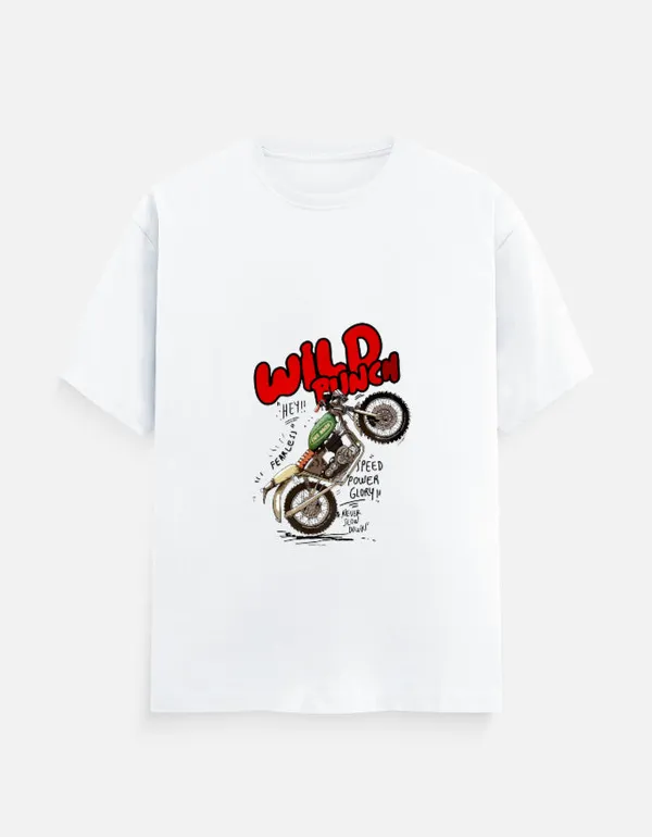 White_Cotton_Bike_T-Shirts_|_Oversized_Graphic_Tees_for_Wild_Riders