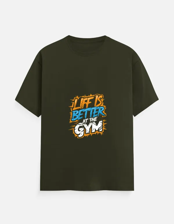 Olive_Green_Cotton_Life_is_Better_at_Gym_T-Shirt_|_Fitness_Motivation