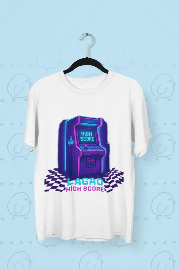 White_Cotton_Lagao_High_Score_Gaming_T-Shirt_|_Desi_Gamer_Edition
