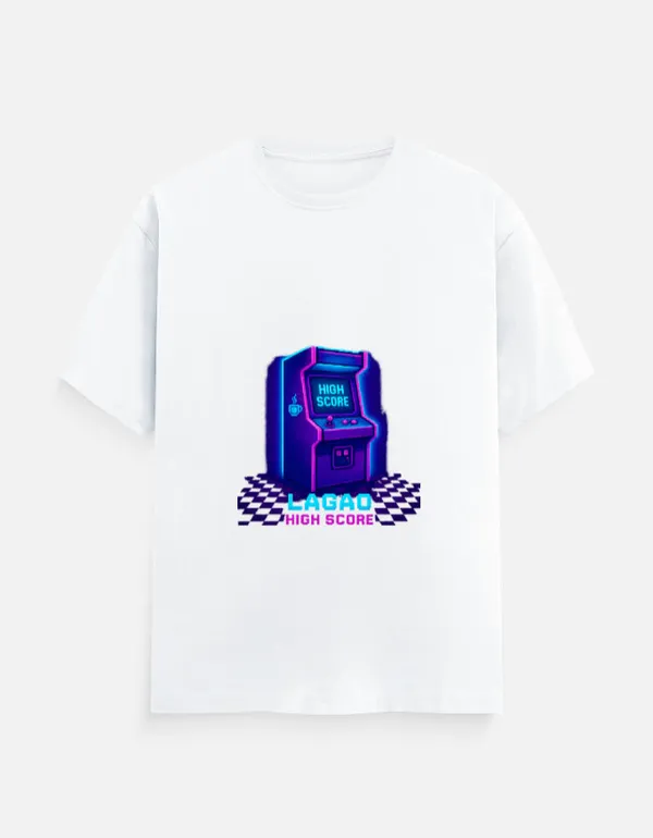 White_Cotton_Lagao_High_Score_Gaming_T-Shirt_|_Desi_Gamer_Edition