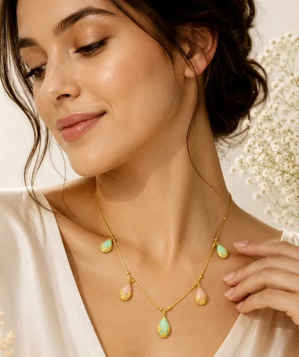 BGGOLD_Elegant_Gold-Plated_Pastel_Multi-Color_Teardrop_Charm_Necklace_for_Women