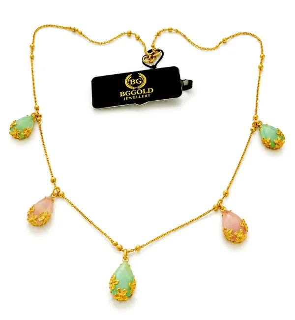 BGGOLD_Elegant_Gold-Plated_Pastel_Multi-Color_Teardrop_Charm_Necklace_for_Women