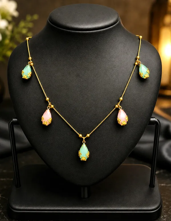 BGGOLD_Elegant_Gold-Plated_Pastel_Multi-Color_Teardrop_Charm_Necklace_for_Women