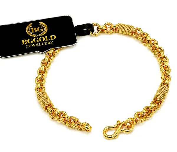 BGGold_Jewellery_Gold-Tone_Designer_Link_Bracelet_with_Hook_Clasp_for_Men