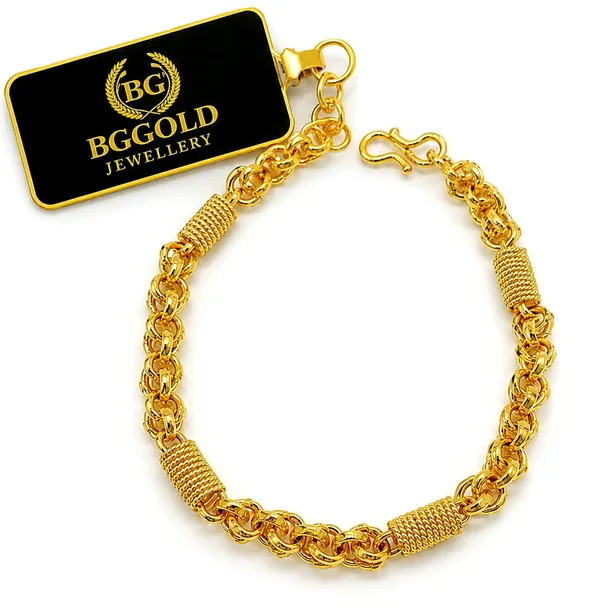 BGGold_Jewellery_Gold-Tone_Designer_Link_Bracelet_with_Hook_Clasp_for_Men