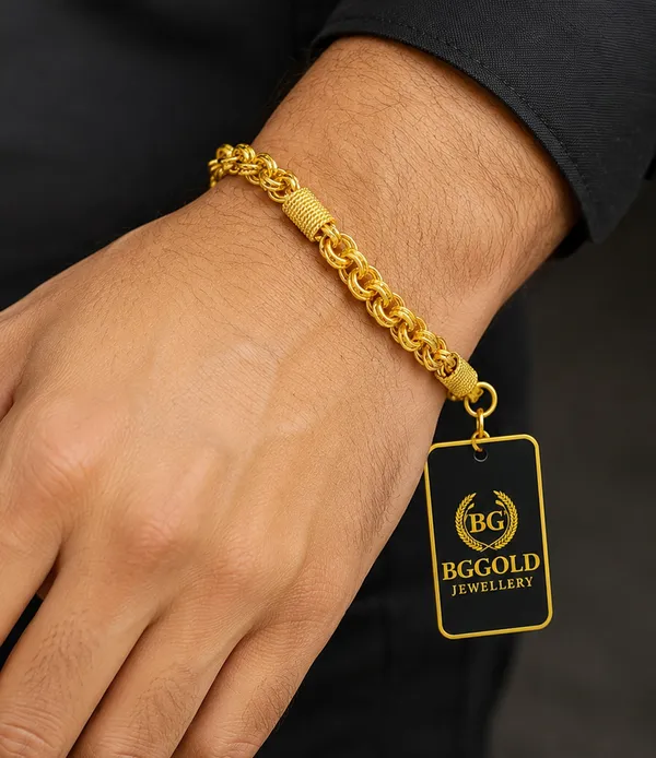 BGGold_Jewellery_Gold-Tone_Designer_Link_Bracelet_with_Hook_Clasp_for_Men