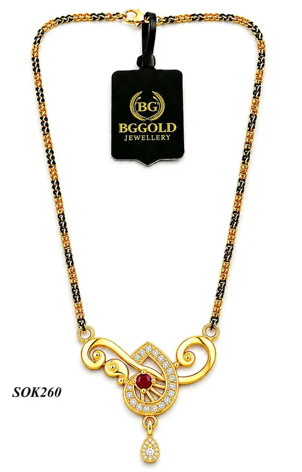 BG_Gold_Jewellery_Designer_Gold-Plated_Mangalsutra_with_Ruby_and_White_Stones