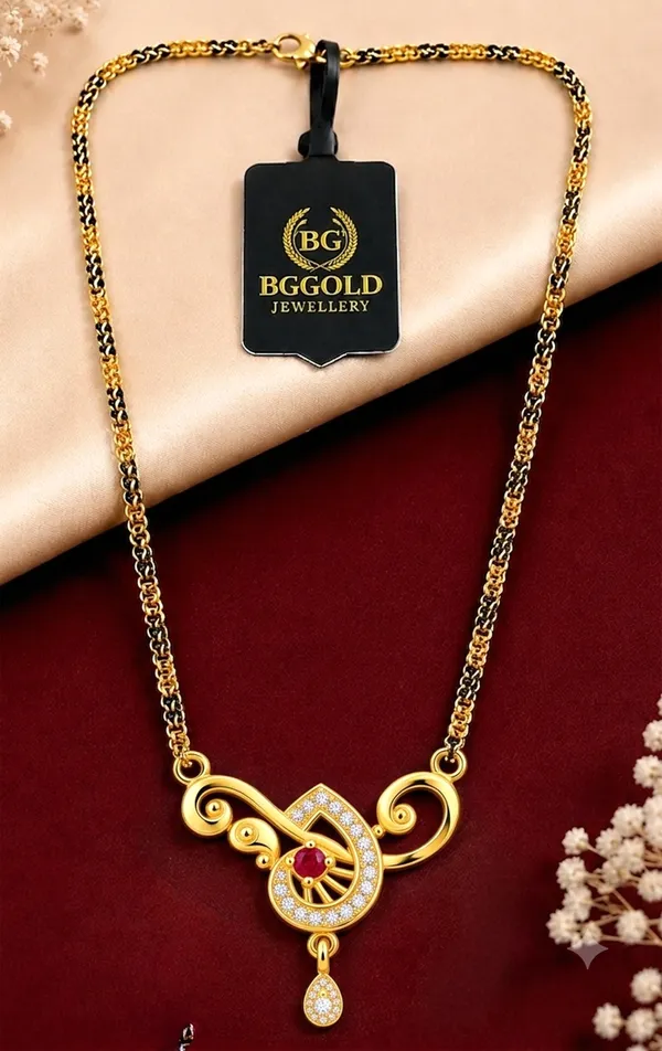 BG_Gold_Jewellery_Designer_Gold-Plated_Mangalsutra_with_Ruby_and_White_Stones