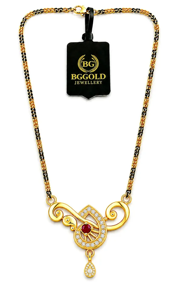 BG_Gold_Jewellery_Designer_Gold-Plated_Mangalsutra_with_Ruby_and_White_Stones