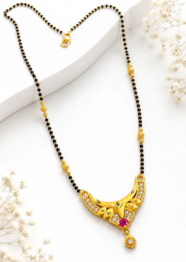 BG_Gold_Jewellery_Designer_Ruby-Accent_Mangalsutra_with_CZ_Stones