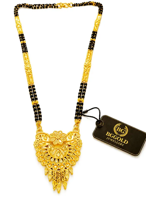 BG_Gold_Plated_Long_Double_Strand_Black_Bead_Floral_Pendant_Mangalsutra_for_Women