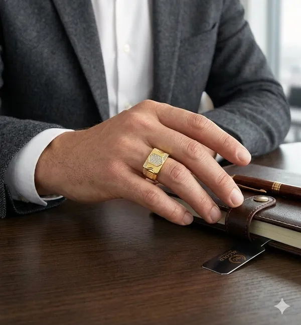 Balaji_Gold_Elegant_Hexagon_Pavé_Gold-Tone_Signet_Ring_for_Men