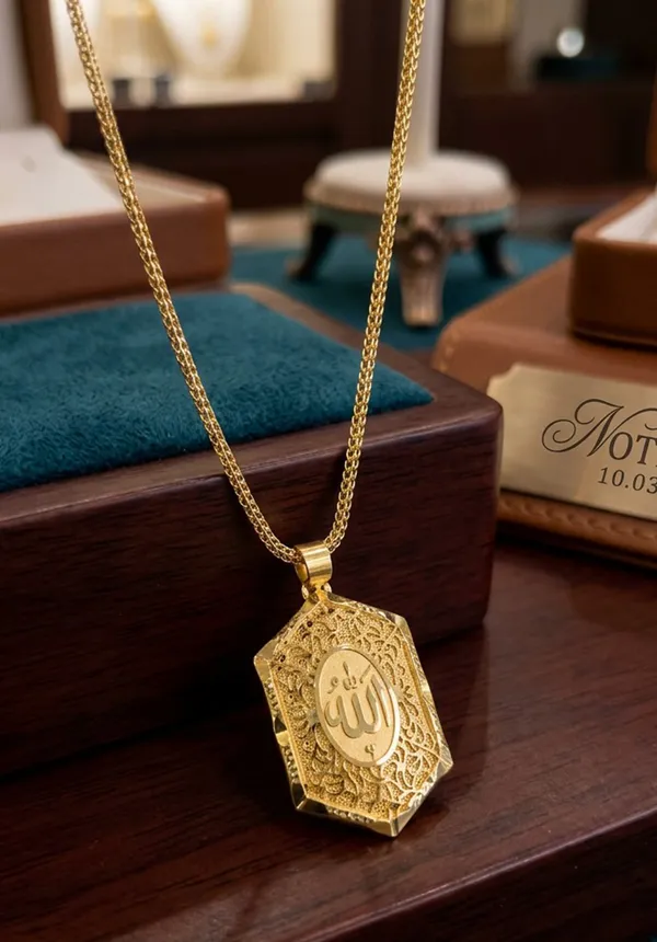 Balaji_Gold_Golden_Allah_Engraved_Pendant_Chain_for_Men