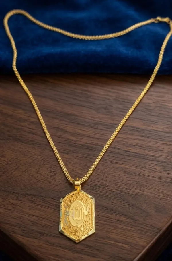 Balaji_Gold_Golden_Allah_Engraved_Pendant_Chain_for_Men