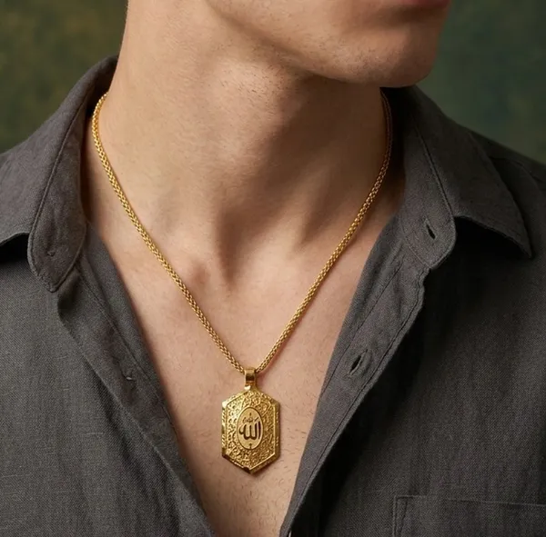Balaji_Gold_Golden_Allah_Engraved_Pendant_Chain_for_Men
